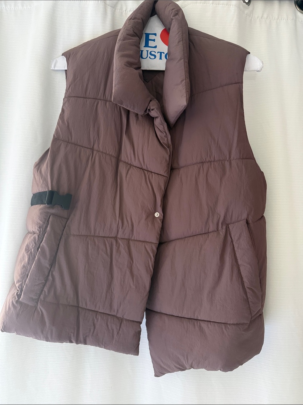 Zara Quilted Kids Puffer Vest in Brown